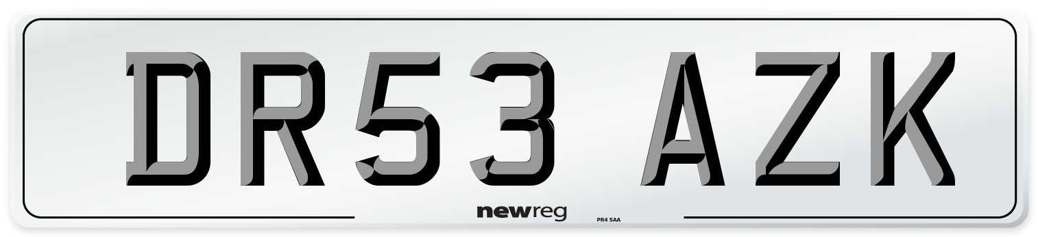 DR53 AZK Number Plate from New Reg
